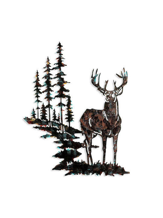Wallity Decorative Silhouette Deer Copper Made of Metal 79x65cm