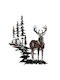 Wallity Decorative Silhouette Deer Copper Made of Metal 79x65cm