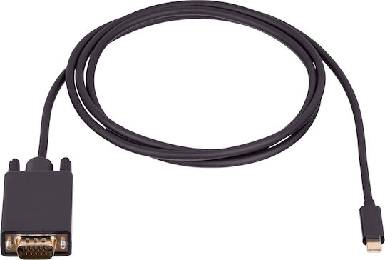 Akyga USB 2.0 Cable USB Type-C Male to VGA Black 1.5m