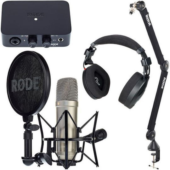 Rode NT1-A Musician Bundle Πυκνωτικό Μικρόφωνο XLR Shock Mounted για Φωνητικά Bundle σε Χρυσό Χρώμα