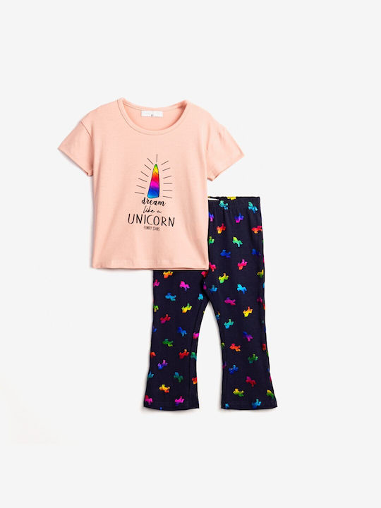 Funky Set pentru copii cu Pantaloni Vara 2buc Pink