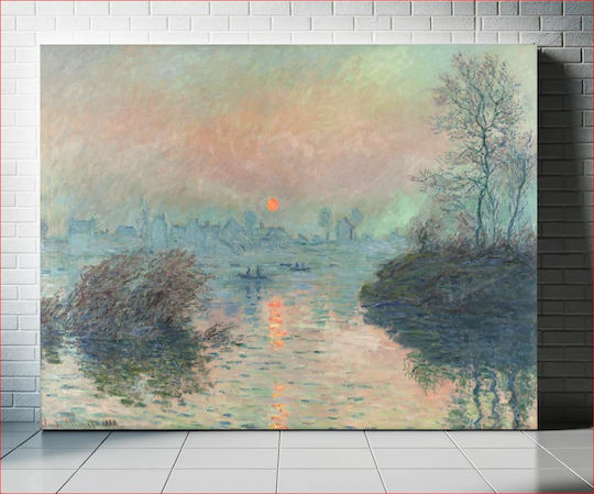 Sun Setting On The Seine At Lavacourt (1880) Claude Monet 1 Картина Платнен 150x100см