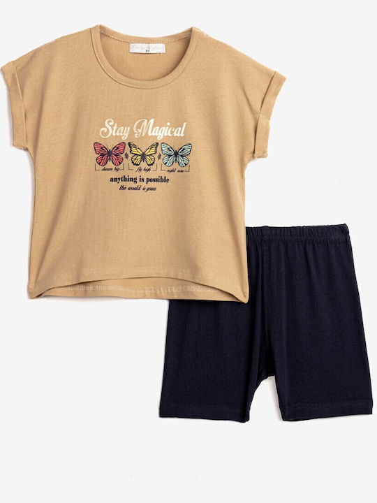 Funky Kinderbekleidungsset mit Shorts Moccasin Blau 2 Stück