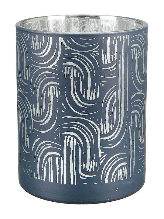 ArteLibre Candle Holder suitable for Tealights Glass in Blue Color 12.5cm 1pcs
