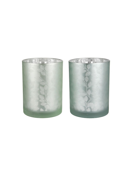 ArteLibre Candle Holder suitable for Tealights Glass in Green Color 1pcs