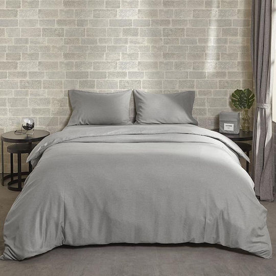 Cannon Bettbezug-Set Einzelbett mit Kissenbezug 170x250 Ash Grey