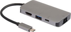 Microconnect Stație de andocare cu USB-C HDMI 4K PD Ethernet (USB3.1CCOM16)