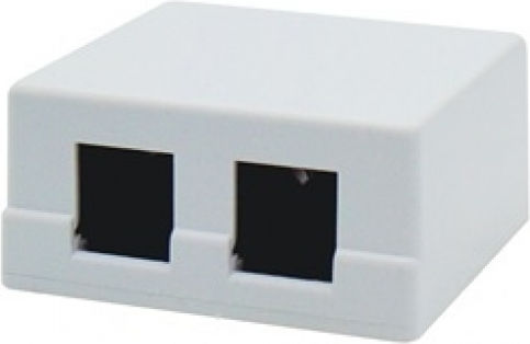 Διπλή Εξωτερική Πρίζα Δικτύου RJ45 σε Λευκό Χρώμα 01.075.0094