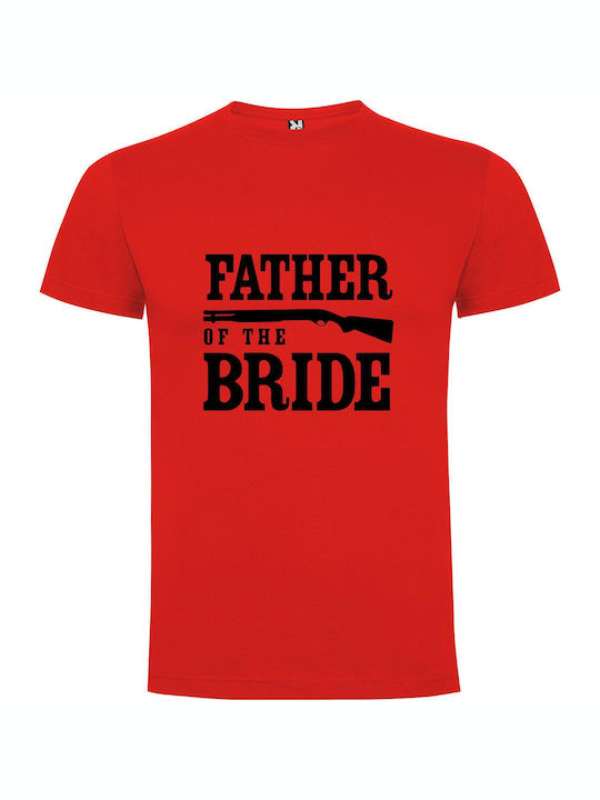 iLovePrints Gun-wielding Father Figure T-shirt Κόκκινο Βαμβακερό