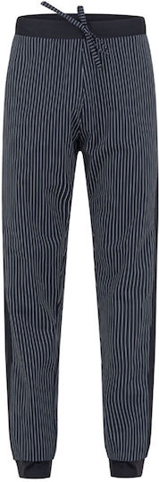 Giblor's Pantaloni de Bucătar Cu dungi Negru cu Elastic în Talie