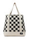 Fabric Women's Tote Handbag Beige