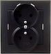 Ospel Sonata Double Walled Power Socket Black