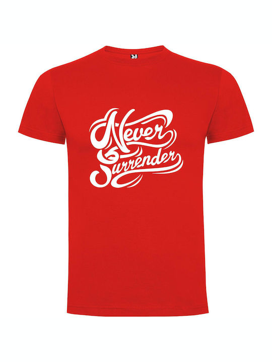 iLovePrints Infinite Surrender: An Art T-shirt Κόκκινο Βαμβακερό