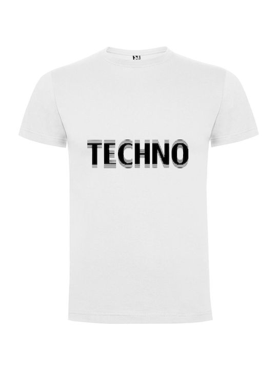 iLovePrints Tech Noir Visions T-shirt Λευκό Βαμβακερό