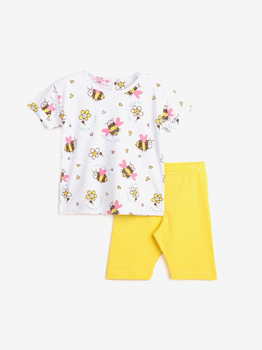 Funky Kids Set with Leggings Summer 2pcs White