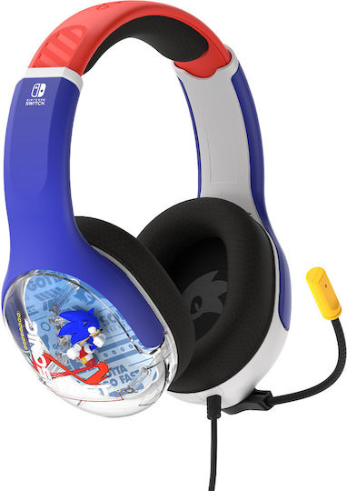 PDP Sonic Go Fast Über Ohr Gaming-Headset mit 3,5 mm Verbindung Blau für Nintendo Switch