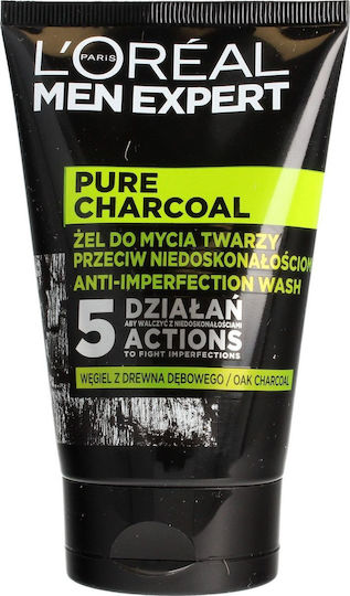 L'Oreal Paris Men Expert Pure Carbon Gel Καθαρισμού Προσώπου για Ακνεϊκές Επιδερμίδες 100ml