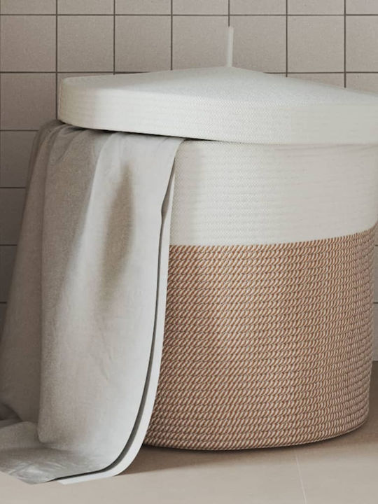 vidaXL Fabric Collapsible Laundry Basket with Lid 40x40x35cm Brown