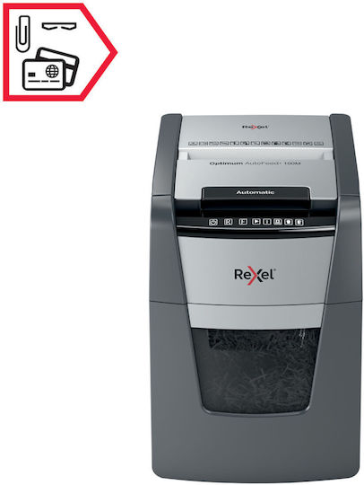 Rexel Distrugător de Documente Optimum Autofeed+ 100m Micro Cut 100 Foi cu Coș 34lt