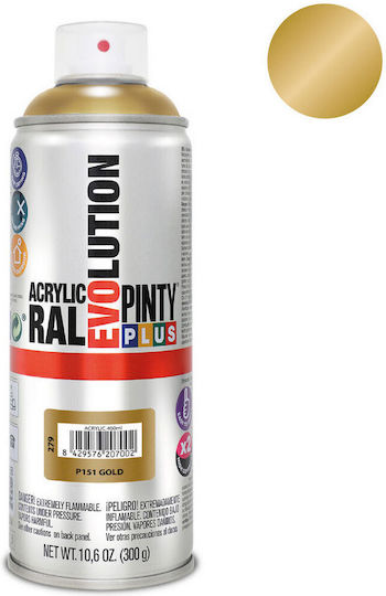 Pinty Plus Spray Paint Evolution with Metallic Effect Gold P151 300ml