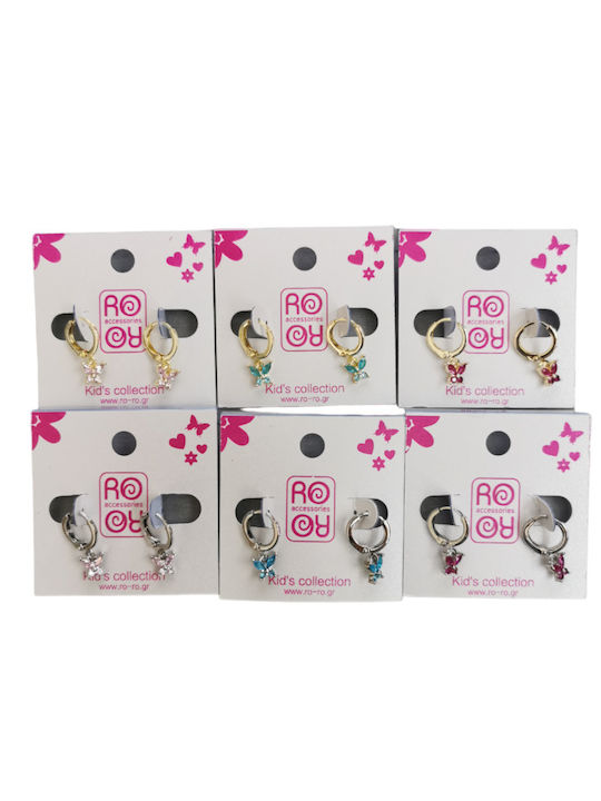 Ro-Ro Accessories Παιδικά Σκουλαρίκια Ροζ-Ασημί