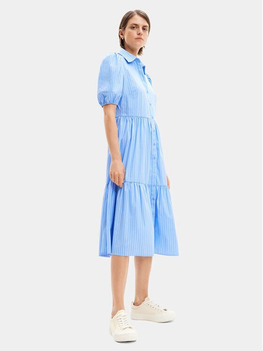 Desigual Mini Σεμιζιέ Φόρεμα Μπλε
