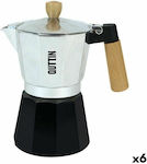 Quttin Stovetop Espresso Pot for 6 Cups Brown