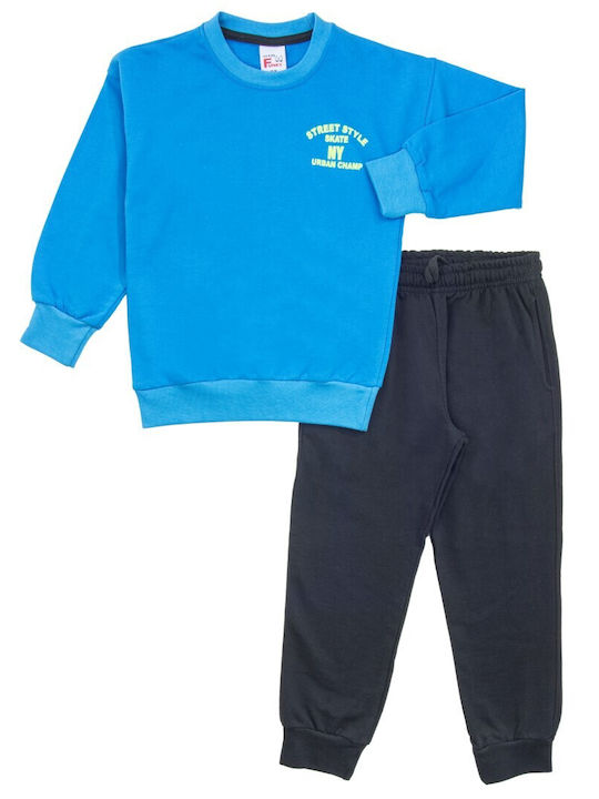 Funky Kids Sweatpants Set Cyan 2pcs