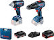 Bosch 06019K0003 Set Drill Driver & Impact Driver 18V with 2 Batteries 5Ah - 2Ah and Case