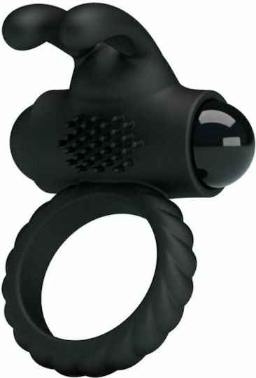 Pretty Love Eudora Vibrating Cock Ring Schwanz Silikon Schwarz