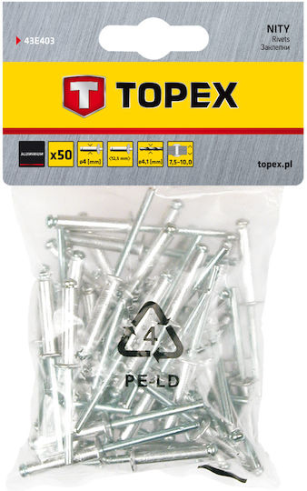 Topex Πριτσίνια Aluminium M4x12.5mm 50Stück