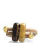Apoxylo Double Damen Ring mit Steinen Honey