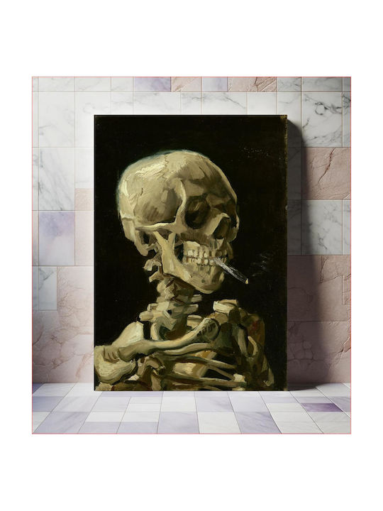Vincent Van Gogh - Head Of A Skeleton With A Burning Cigarette Painting Copy of Van Gogh on Canvas 30x40cm