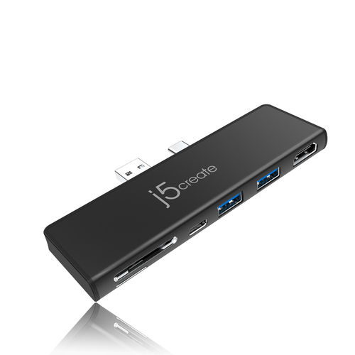 J5create ULTRADRIVEMINIDOCK for Surface Pro 7 USB-A / USB-C Docking Station με HDMI 4K PD Μαύρο