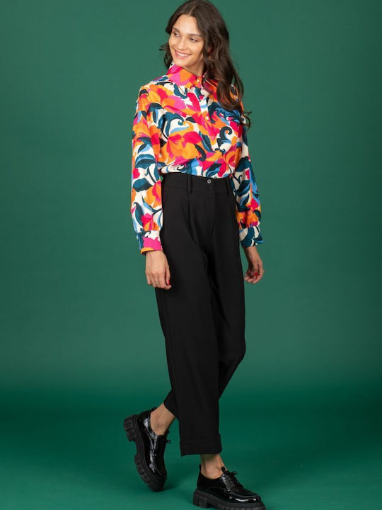 Women's Chino Trousers Slim Fit Black