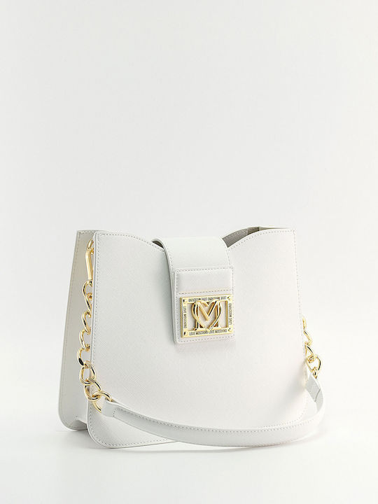 Moschino Γυναικεία Τσάντα Ώμου Λευκή