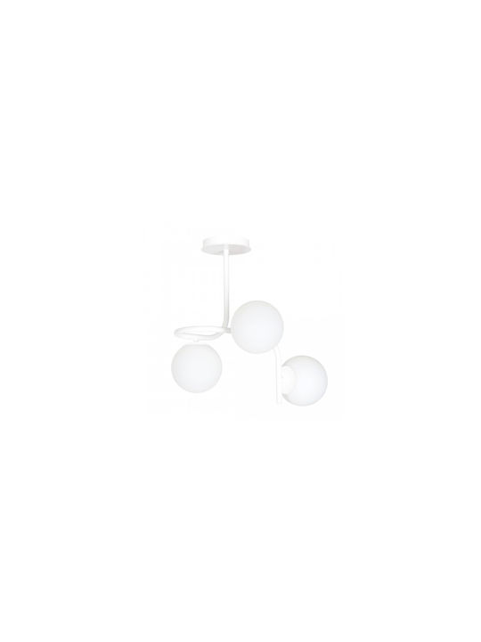 Emibig Μεταλλική Πλαφονιέρα Οροφής με Ντουί E14 σε Λευκό χρώμα