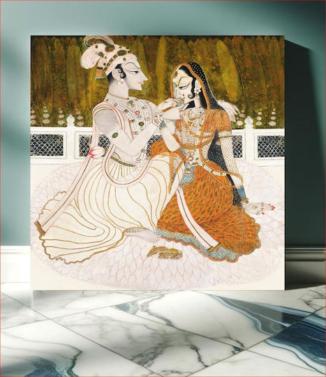 Indian Painting on Canvas 110x110cm