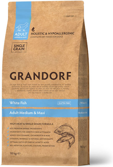 Holistic & Hypoallergenic 10kg Dry Food Gluten-Free for Adult Medium & Large Breed Dogs with Fish