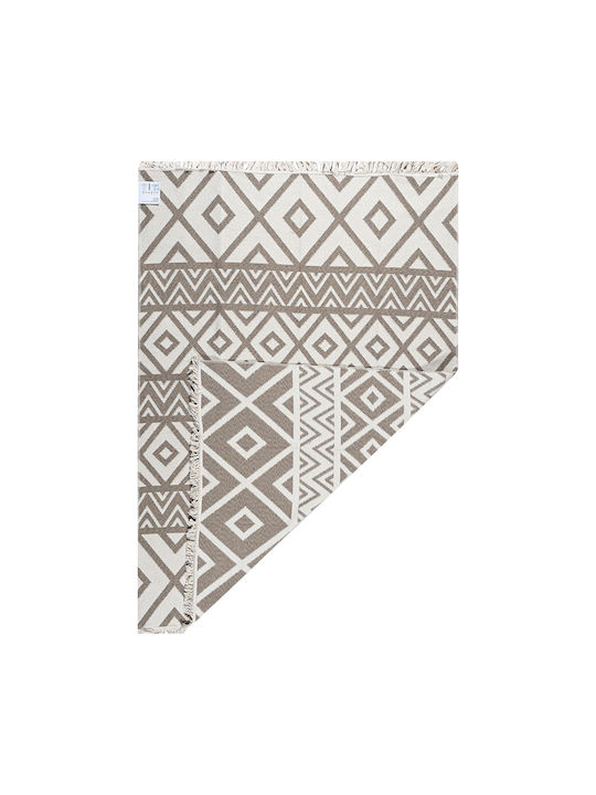 Polcarpet Aria Artkilim 23500 Teppich Rechteckig Sommer Baumwolle mit Fransen Taupe