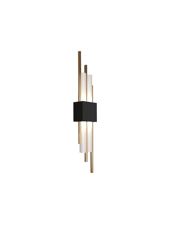Ph202 Modern Wandleuchte mit Integrierte LED und Warmes Weiß Licht Schwarz 7x12x7cm