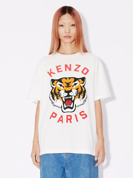 Kenzo Feminin Oversized Tricou Polka Dot Alb