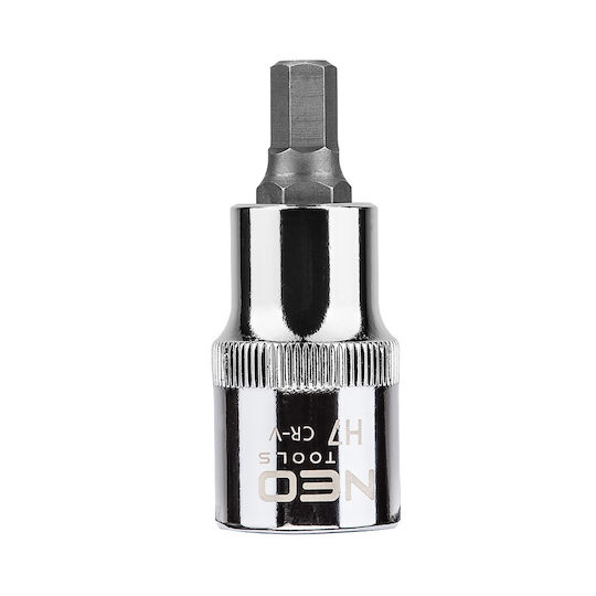 Neo Tools Bit-Stecknuss mit Inbusschlüssel-Bit und Antriebsvierkant 1/2'' Größe H7x55mm 1Stück