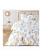 So'Home Σετ Παπλωματοθήκη Βαμβακερή 140x200cm Μονή με Μαξιλαροθήκη Λευκή