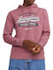 Sweatshirt Fleece with Hood Pink Dark