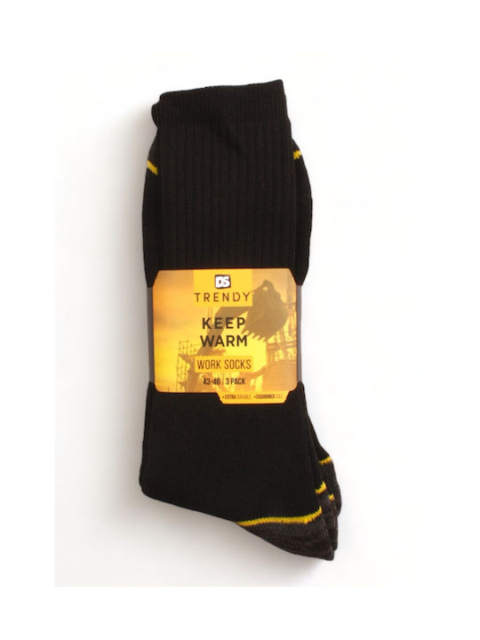 Trendy Socks with Design BLACK 3 Pack