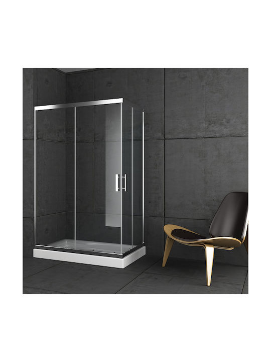 Orabella Stardust Easy Fix 30161 Cabin for Shower with Sliding Door 80x120x190cm Clear Glass Chrome
