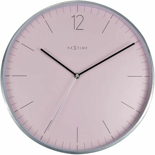 Nextime Ρολόι Τοίχου Ροζ Ø34cm Nextime Ρολόι Τοίχου Ροζ Ø34cm