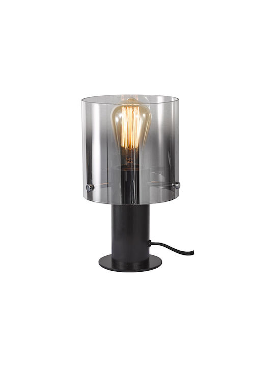 Sun Light Γυάλινο Πορτατίφ για Ντουί E27 με Ασημί Καπέλο και Βάση