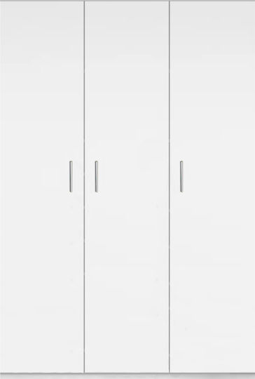 Wilson 3d Τρίφυλλη Ντουλάπα Λευκό 90x45x180cm